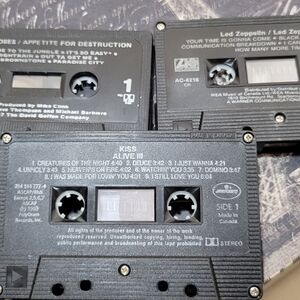 Kiss / Guns & Roses / Led Zepplin Cassette Tape Lot